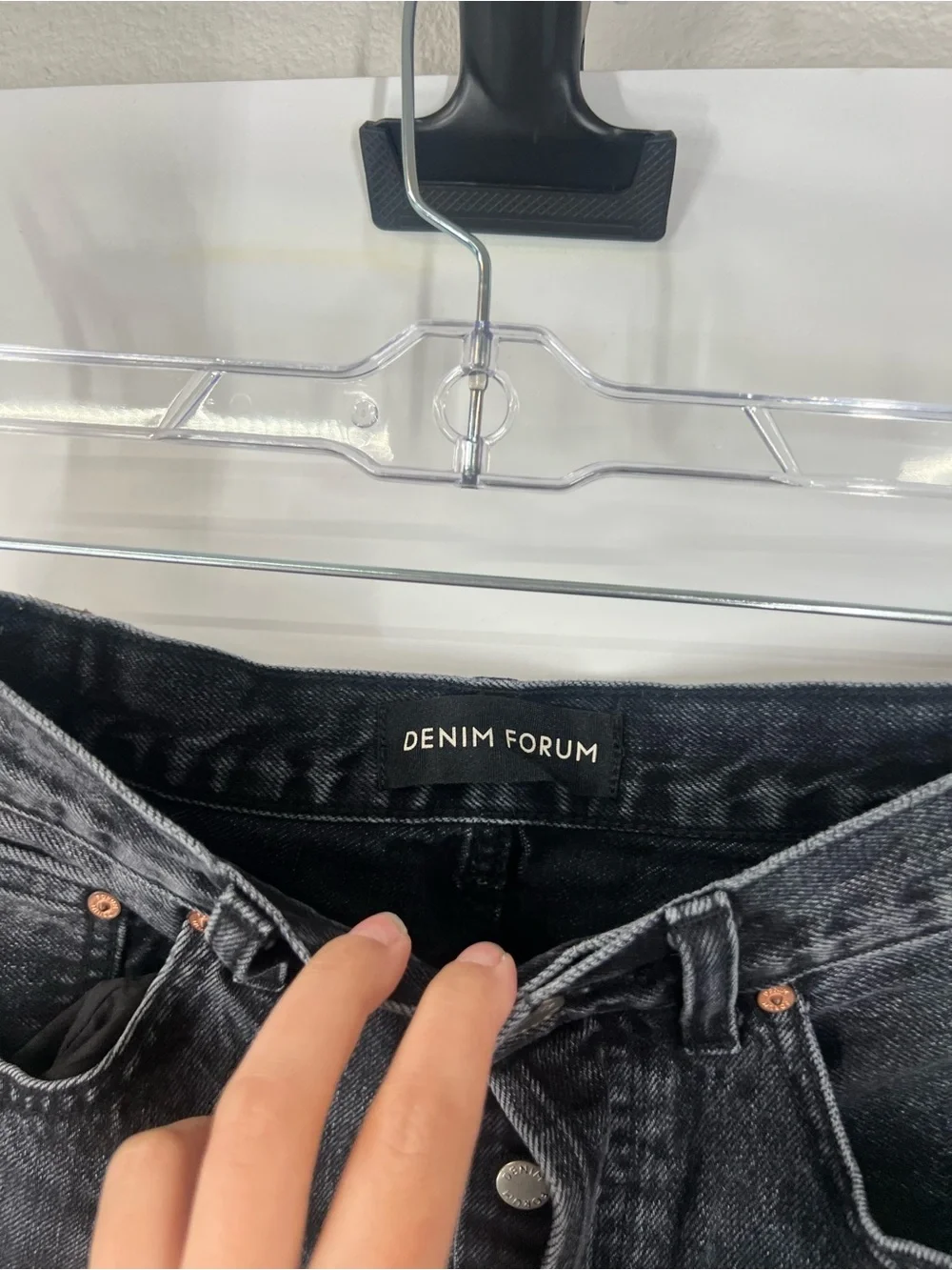 Denim Forum Aritzia The Farrah Denim Shorts Button Fly
